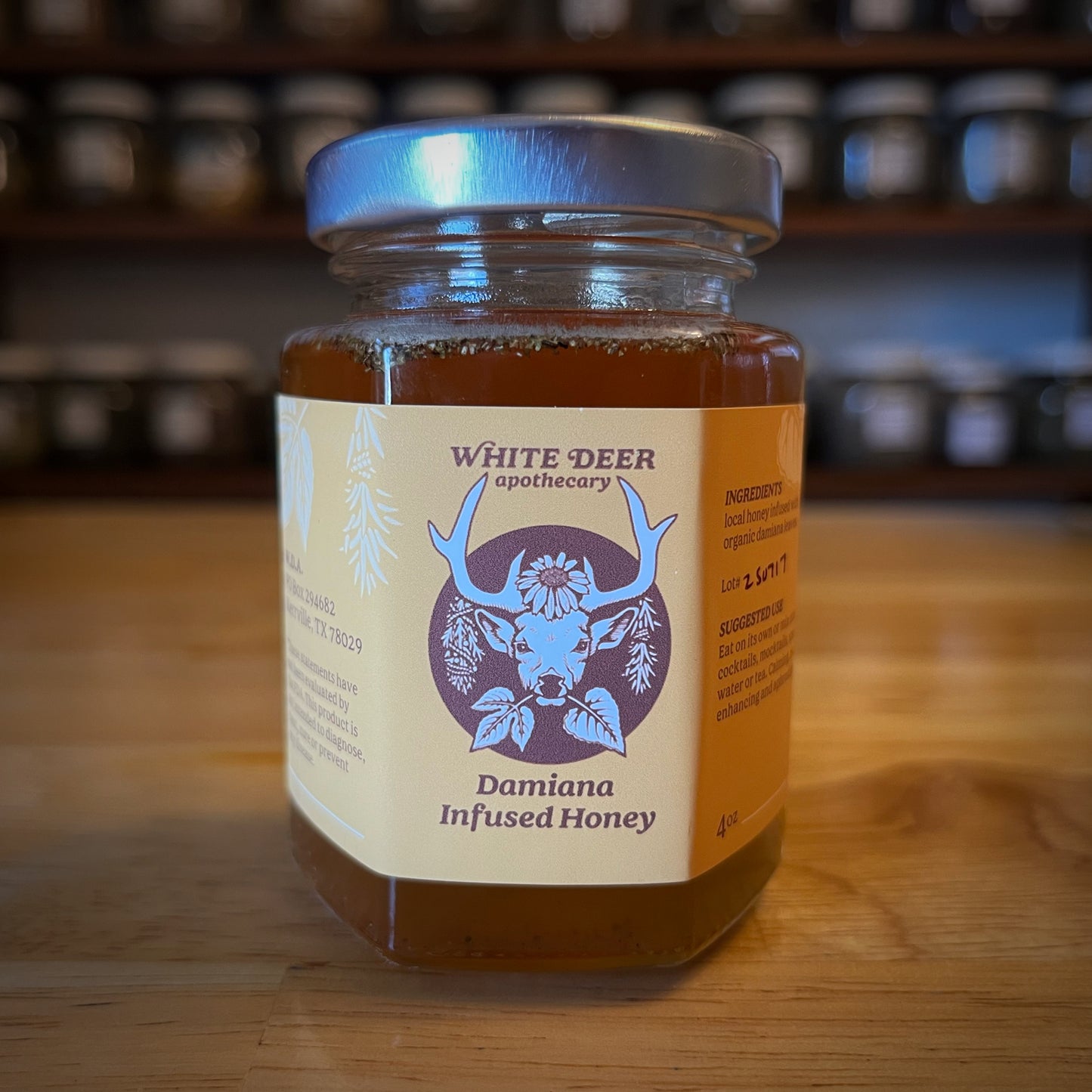White Deer Damiana Infused Honey 4 oz