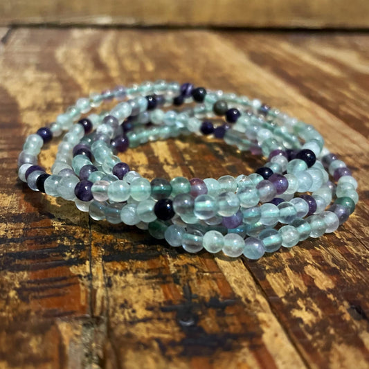 Fluorite 4mm stone bracelet