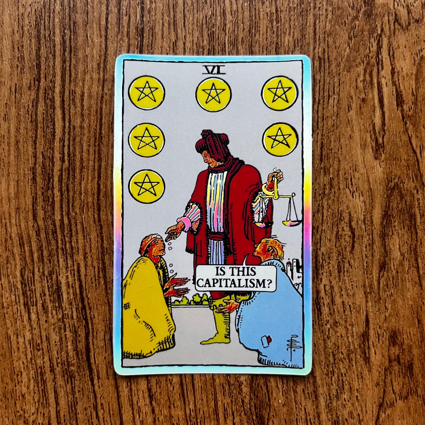 Six of Pentacles Tarot Sticker
