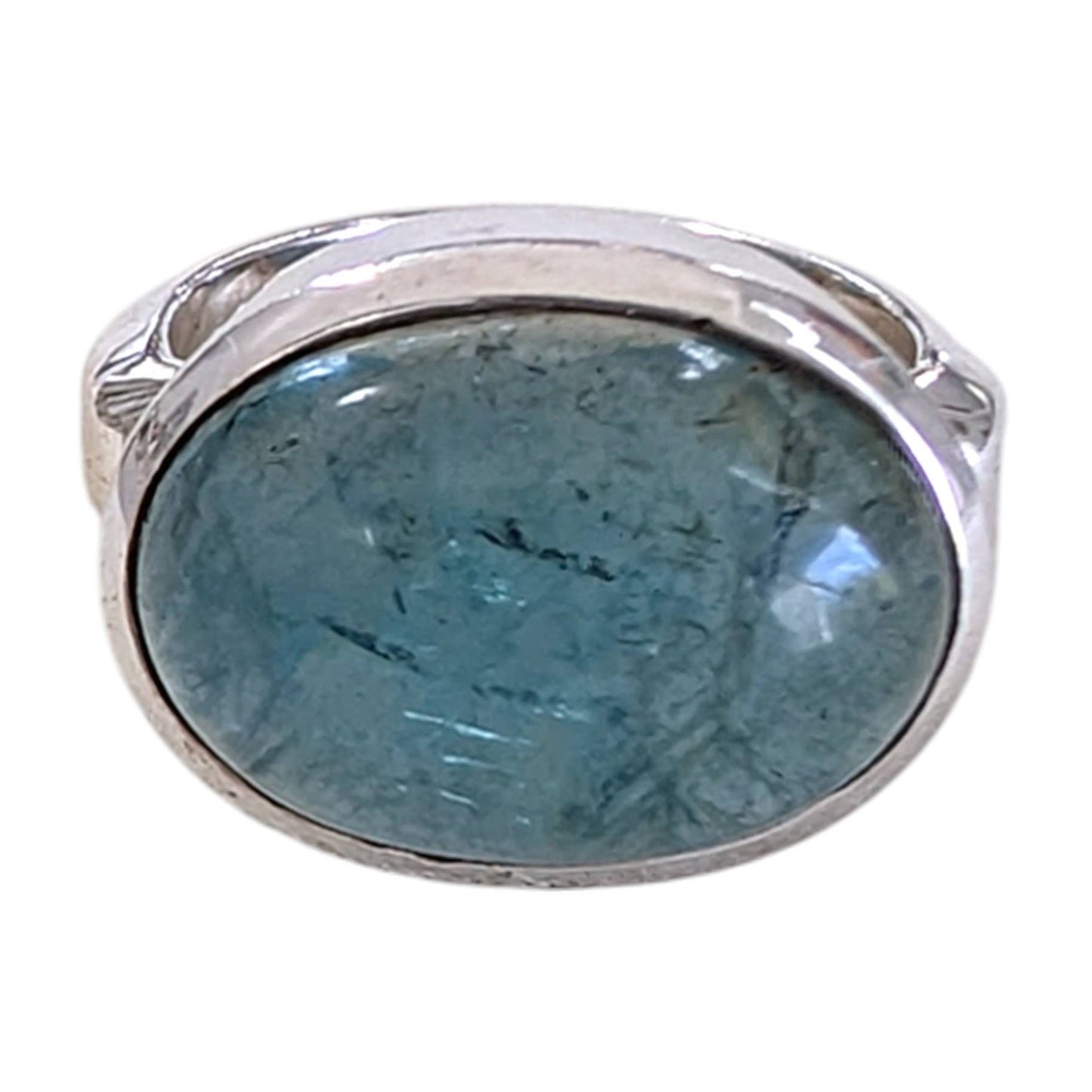 SALE Large Apatite Sterling Silver Ring