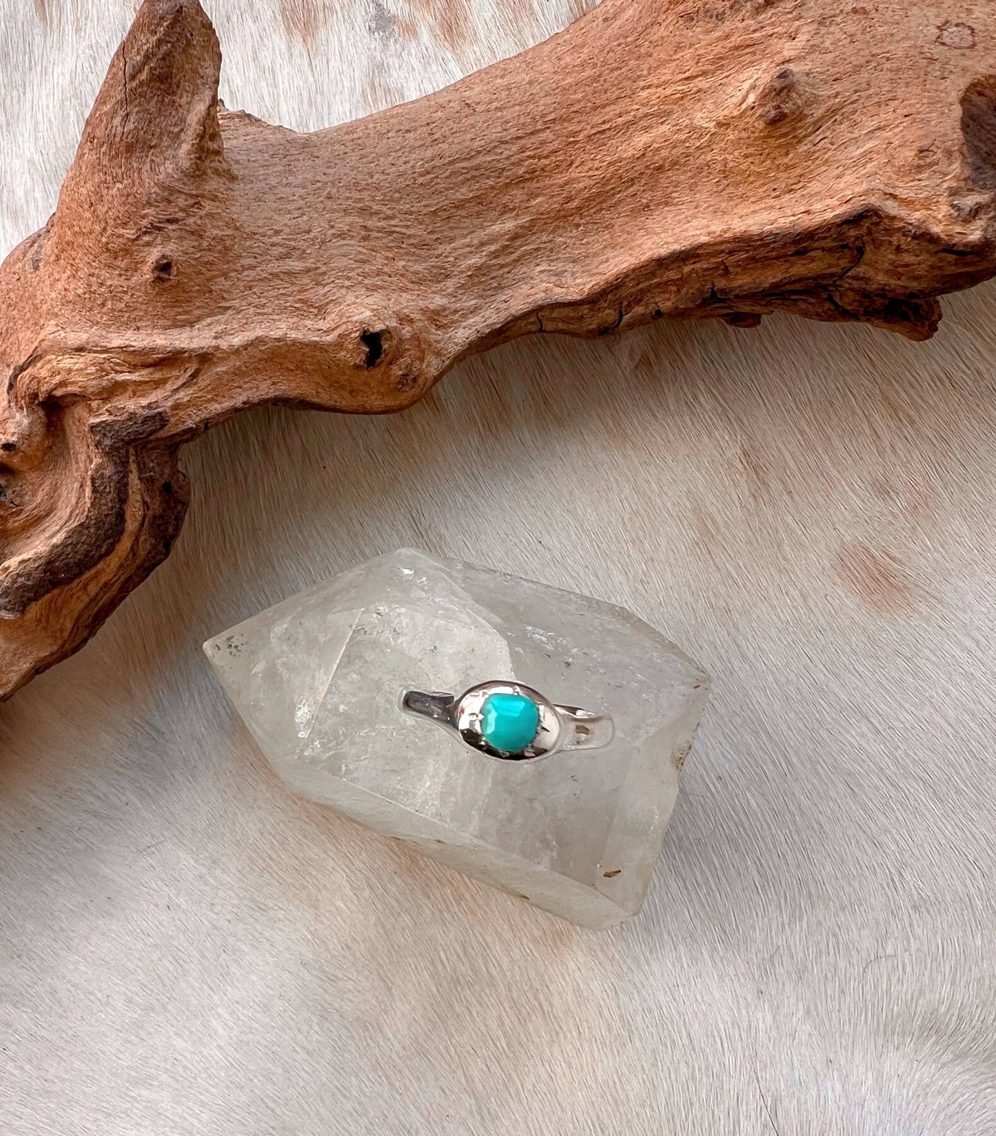 Molten Silver & Turquoise Size 8