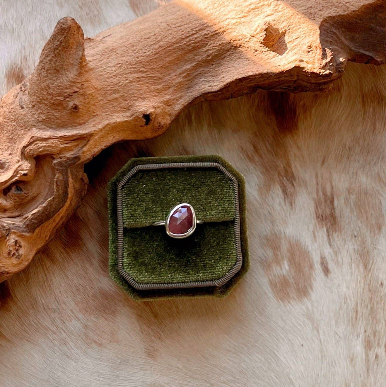 Pink Sapphire & Silver Ring