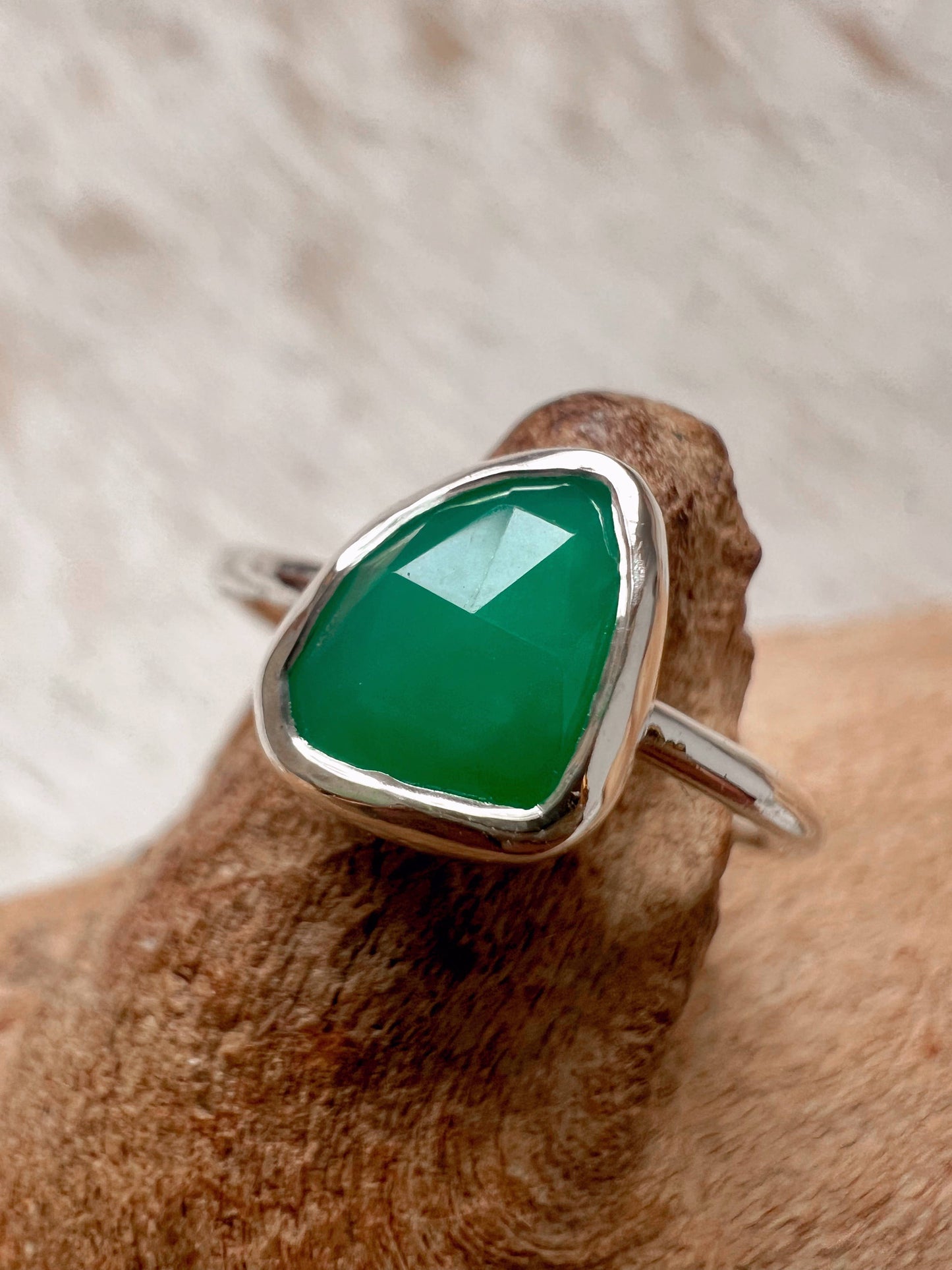 Chrysoprase & Silver Ring