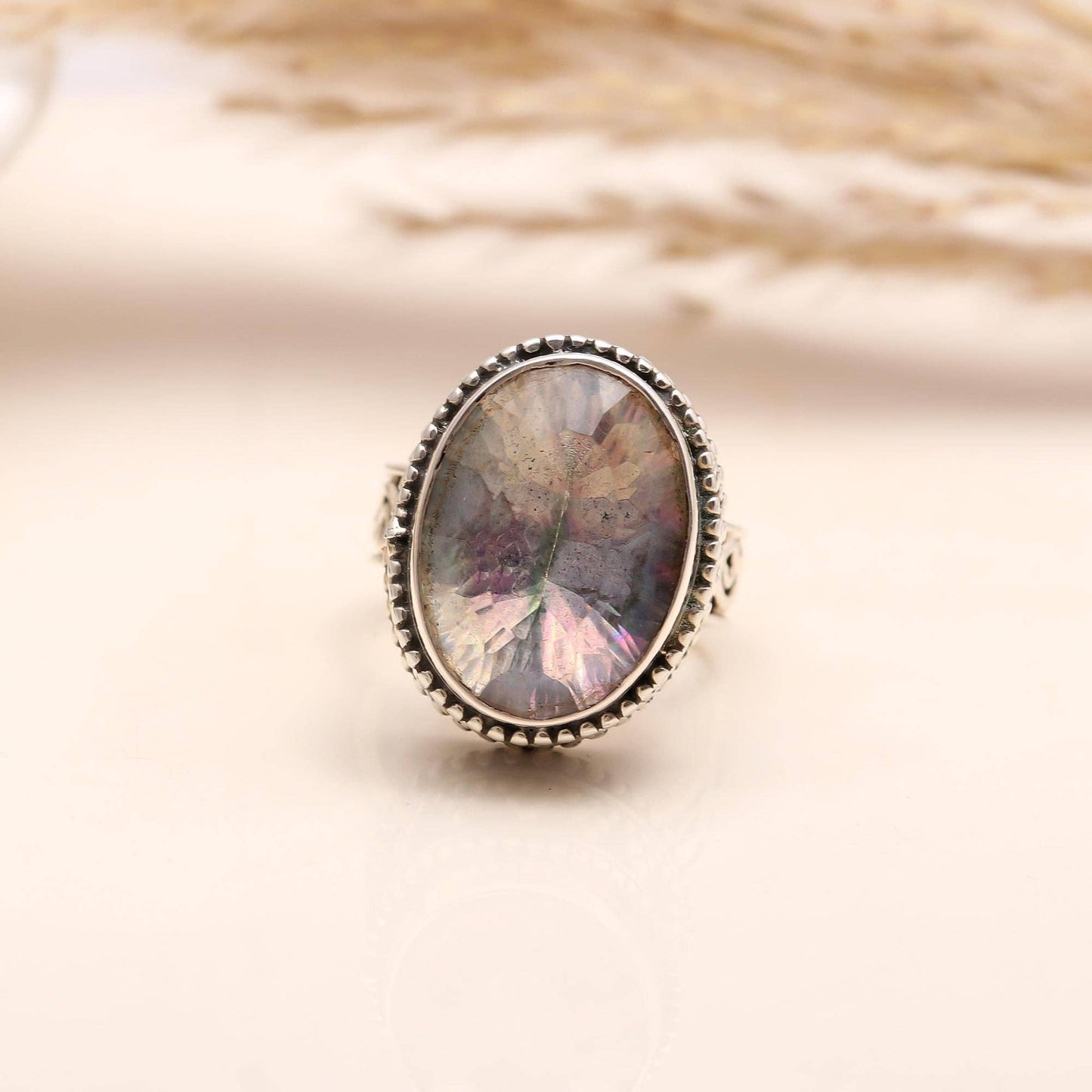 Silver Mystic Quartz Ring