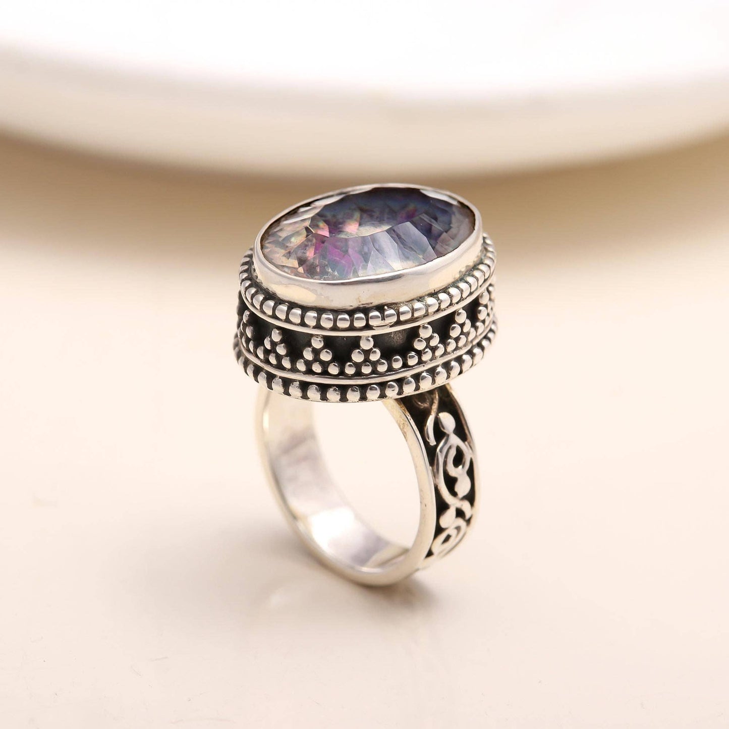Silver Mystic Quartz Ring