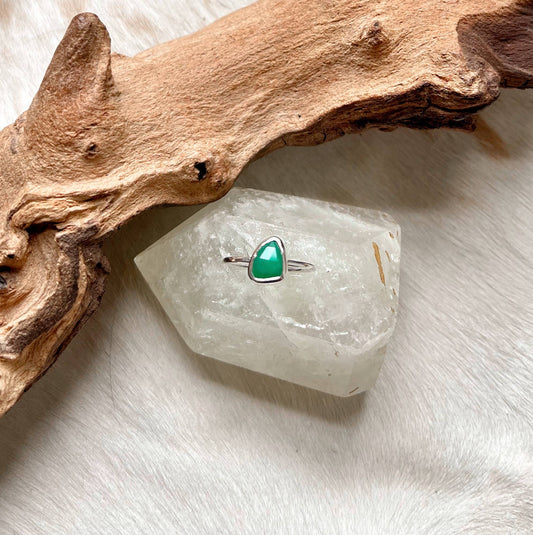 Chrysoprase & Silver Ring