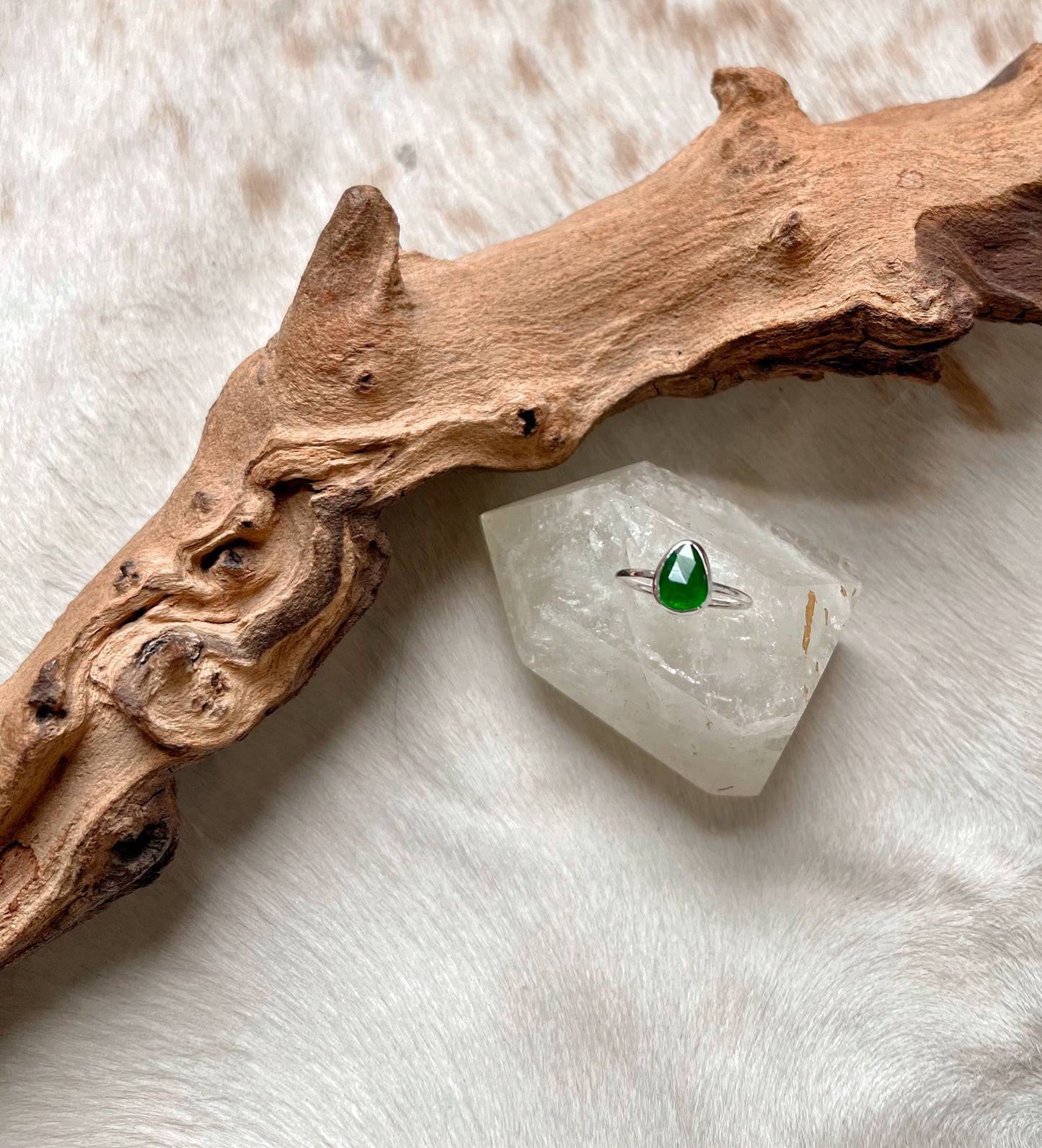 Chrome Diopside & Silver Ring