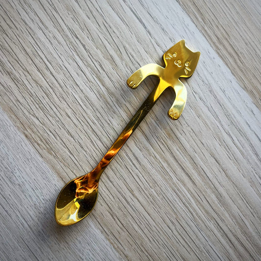 Cat Tea Spoon - Golden