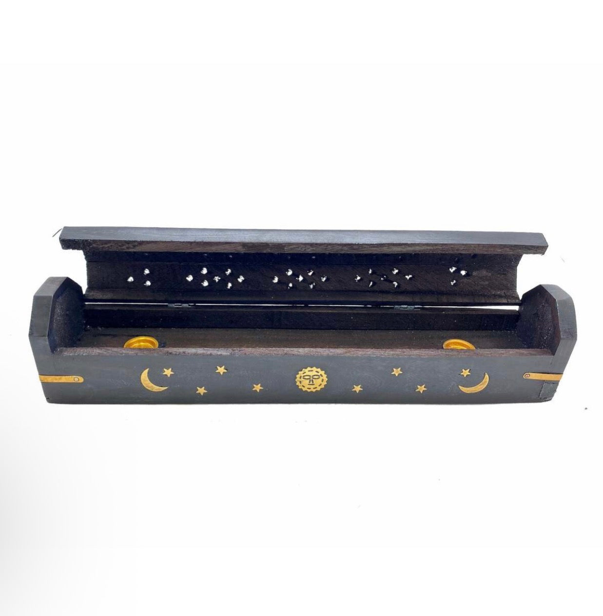Black Wooden Moon Incense Holder