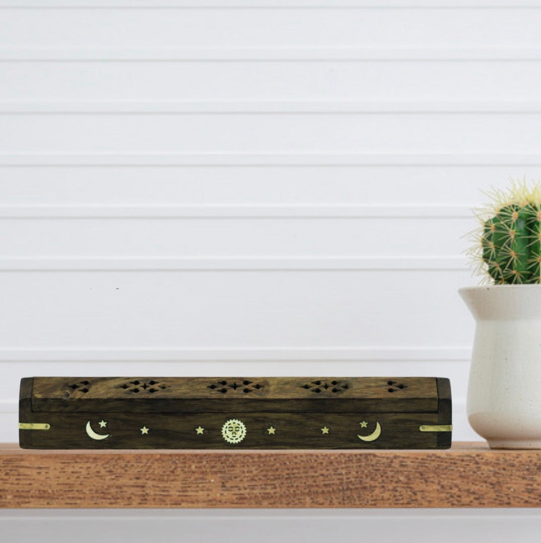 Wooden Moon Incense Holder