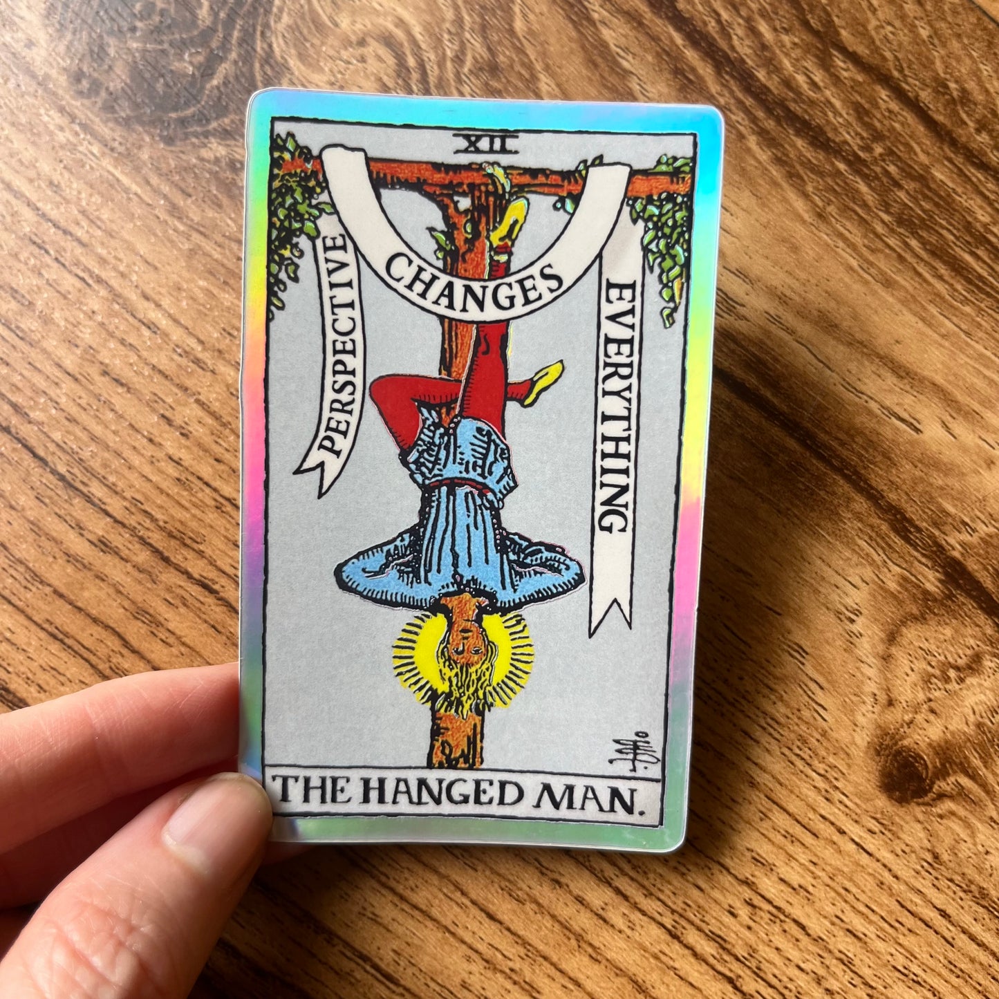 Hanged Man Holographic Tarot Sticker