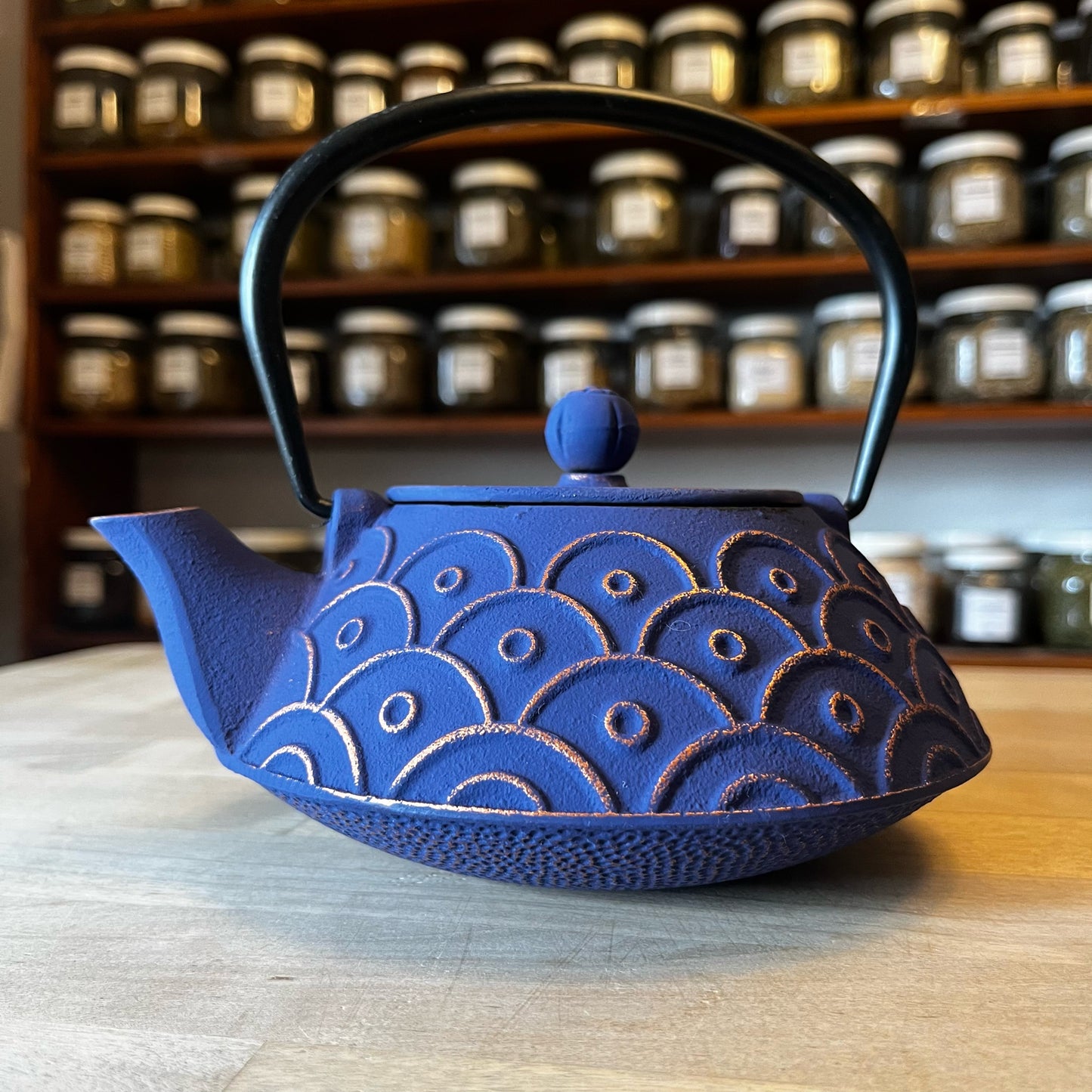 Indigo Cast Iron Tea Pot
