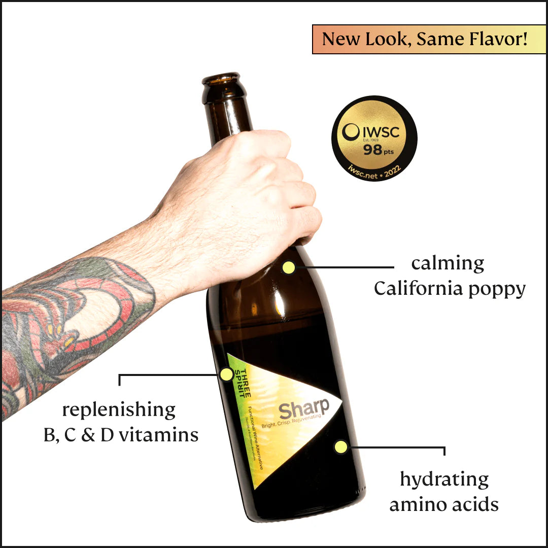 Three Spirit Sharp • Non-Alcoholic White Wine Alternative • Liquid Sunshine