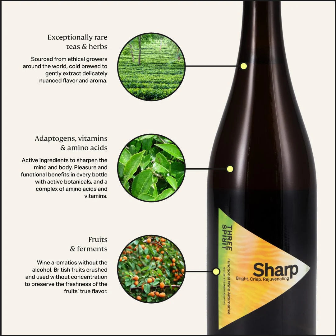 Three Spirit Sharp • Non-Alcoholic White Wine Alternative • Liquid Sunshine