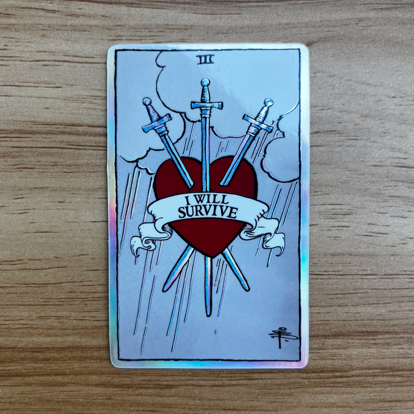 Three of Swords Tarot Sticker