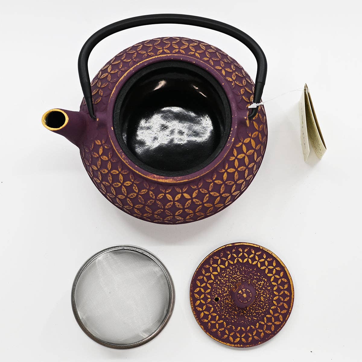 Purple Shippo Design 32oz Cast Iron Tea Pot (1/8)