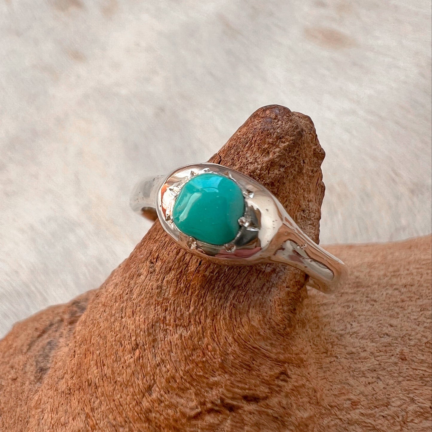 Molten Silver & Turquoise Size 8