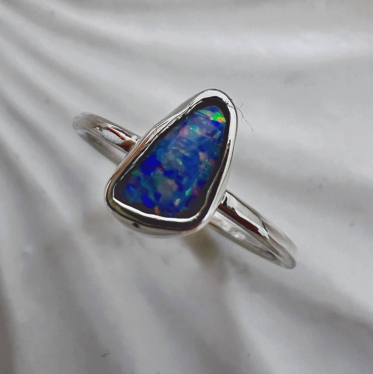 Boulder Opal & Silver ring