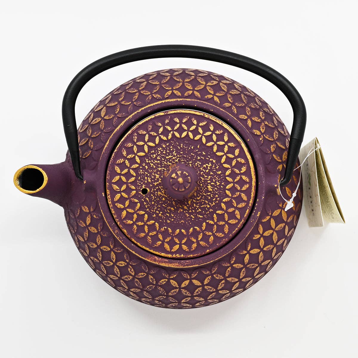 Purple Shippo Design 32oz Cast Iron Tea Pot (1/8)