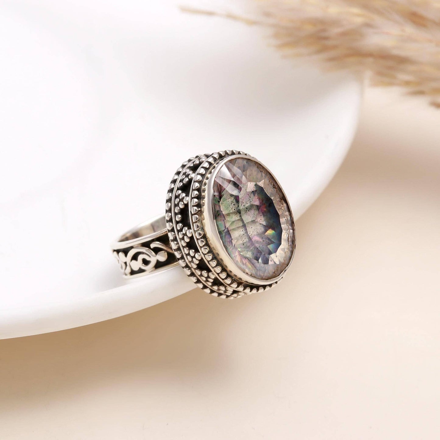 Silver Mystic Quartz Ring